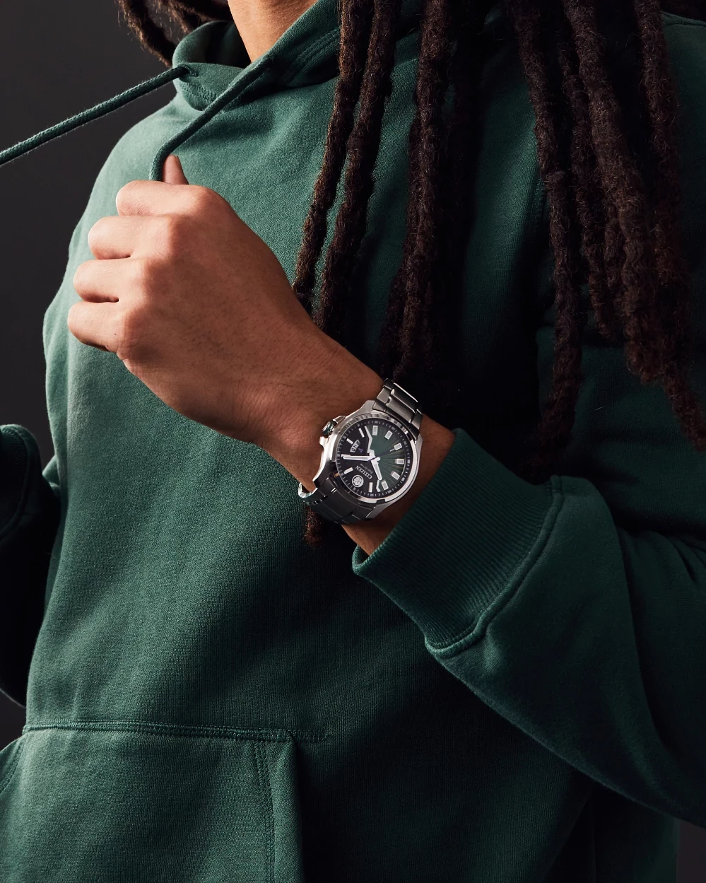 Hulk, Green Goliath Black Dial Stainless Steel Bracelet AW1351-56W